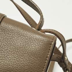 Pre Owned Jimmy Choo Rebel Dark Beige Leather Top Handle Bag