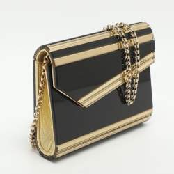 Pre Owned Jimmy Choo Candy Black/Gold Acrylic Chain Clutch