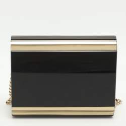 Pre Owned Jimmy Choo Candy Black/Gold Acrylic Chain Clutch