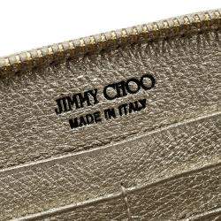 Pre Owned Jimmy Choo Gold Leather Zip Around Wallet