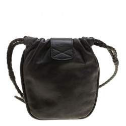 Jimmy Choo Black Leather Sequin Embellished Crossbody Bag