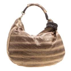 Jimmy Choo Beige Python Large Sky Bangle Hobo