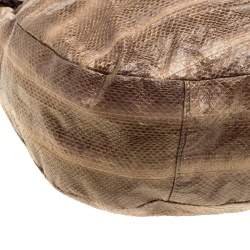 Jimmy Choo Beige Python Large Sky Bangle Hobo