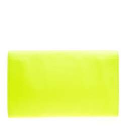 Pre Owned Jimmy Choo Fluorescent Green Leather Reese Wallet Clutch