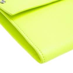 Pre Owned Jimmy Choo Fluorescent Green Leather Reese Wallet Clutch