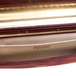 Jimmy Choo Burgundy Shimmering Leather Charlize Clutch
