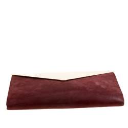 Jimmy Choo Burgundy Shimmering Leather Charlize Clutch