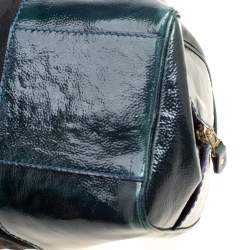 Pre Owned Jimmy Choo Sage Green/Black Patent Leather and Suede Marla Satchel