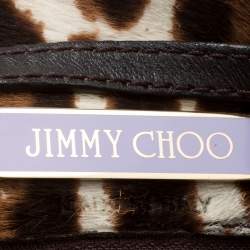 مملوكة مسبقًا Jimmy Choo Beige Leopard Print Calfhair Drawstring Crossbody Bag