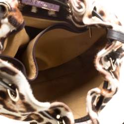 مملوكة مسبقًا Jimmy Choo Beige Leopard Print Calfhair Drawstring Crossbody Bag