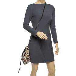 مملوكة مسبقًا Jimmy Choo Beige Leopard Print Calfhair Drawstring Crossbody Bag