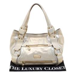 Pre Owned Jimmy Choo Metallic Leather Malena Satchel