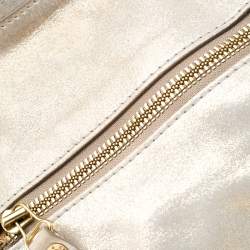 Pre Owned Jimmy Choo Metallic Leather Malena Satchel