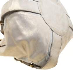 Pre Owned Jimmy Choo Metallic Leather Malena Satchel