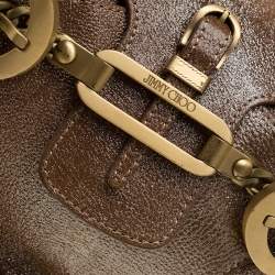 مملوكة مسبقًا حقيبة جيمي تشو توليتا جلد بنية ميتالك