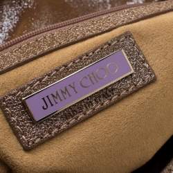 مملوكة مسبقًا حقيبة جيمي تشو توليتا جلد بنية ميتالك