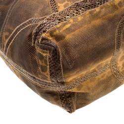 Pre Owned حقيبة جيمي تشو سابا باتشورك جلد ثعبان/ سحلية بني 