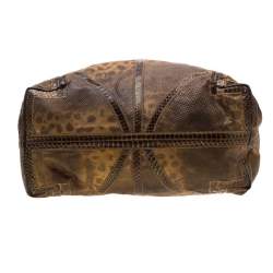 Pre Owned حقيبة جيمي تشو سابا باتشورك جلد ثعبان/ سحلية بني 