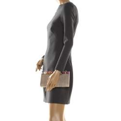 مملوكة مسبقًا Jimmy Choo Beige Studded Python Cayla Clutch