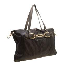 Pre Owned Jimmy Choo Seaweed Green Python and Leather Tulita Shoulder Bag