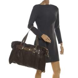 Pre Owned Jimmy Choo Seaweed Green Python and Leather Tulita Shoulder Bag