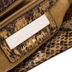 مملوكة مسبقًا Jimmy Choo Beige Python Skin Lohla Jane Hobo