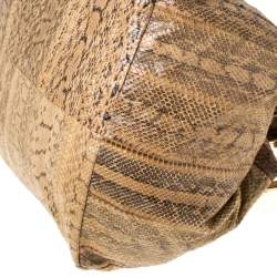 مملوكة مسبقًا Jimmy Choo Beige Python Skin Lohla Jane Hobo