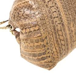 مملوكة مسبقًا Jimmy Choo Beige Python Skin Lohla Jane Hobo