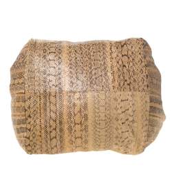 مملوكة مسبقًا Jimmy Choo Beige Python Skin Lohla Jane Hobo