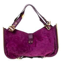 Jimmy Choo Purple Suede and Leather Alex Shoulder Bag