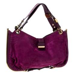 Jimmy Choo Purple Suede and Leather Alex Shoulder Bag