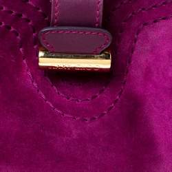 Jimmy Choo Purple Suede and Leather Alex Shoulder Bag