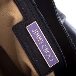 مملوكة مسبقًا حقيبة جيمي شو ريكي جلد أسود وحواف جلد ثعبان