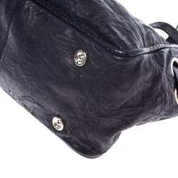 مملوكة مسبقًا حقيبة جيمي شو ريكي جلد أسود وحواف جلد ثعبان