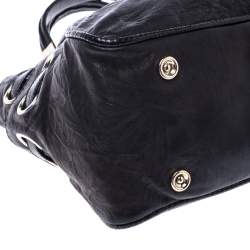 مملوكة مسبقًا حقيبة جيمي شو ريكي جلد أسود وحواف جلد ثعبان