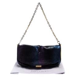 مملوكة مسبقًا Jimmy Choo Multicolor Metallic Python Frame Flap Chain Shoulder Bag