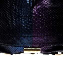 مملوكة مسبقًا Jimmy Choo Multicolor Metallic Python Frame Flap Chain Shoulder Bag