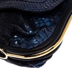 مملوكة مسبقًا Jimmy Choo Multicolor Metallic Python Frame Flap Chain Shoulder Bag