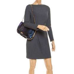 مملوكة مسبقًا Jimmy Choo Multicolor Metallic Python Frame Flap Chain Shoulder Bag