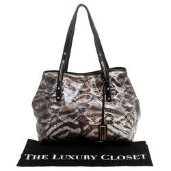 Pre Owned Jimmy Choo Multicolor Printed Coated Canvas Scarlet Tote