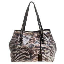 Pre Owned Jimmy Choo Multicolor Printed Coated Canvas Scarlet Tote