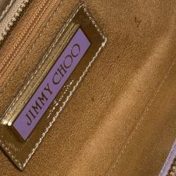 Pre Owned Jimmy Choo Metallic Gold Leather Tulita Wristlet