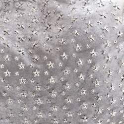 Jimmy Choo Silver Leather Star Studded Sky Bangle Hobo