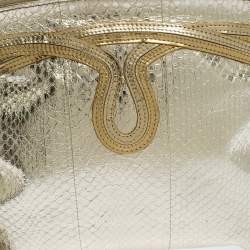 مملوكة مسبقًا حقيبة معصم جيمي تشو جلد ذهبية ميتالك