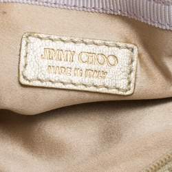 مملوكة مسبقًا حقيبة معصم جيمي تشو جلد ذهبية ميتالك