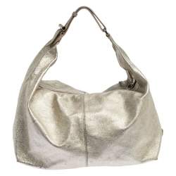 Pre Owned Jimmy Choo Metallic Gold Leather Large Hobo