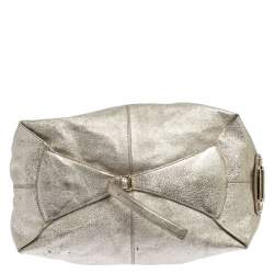 Pre Owned Jimmy Choo Metallic Gold Leather Large Hobo
