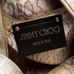 Pre Owned Jimmy Choo Metallic Gold Leather Large Hobo