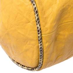 مملوكة مسبقًا حقيبة يد جيمي تشو ريكي حافة جلد نقشة الثعبان و جلد أصفر