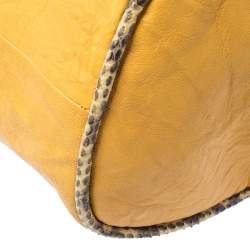 مملوكة مسبقًا حقيبة يد جيمي تشو ريكي حافة جلد نقشة الثعبان و جلد أصفر